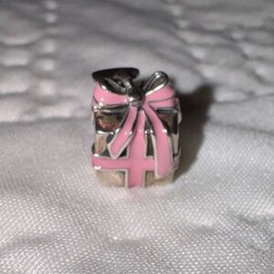 Pandora “Wrapped with Love” Silver and Pink Bow Gift Charm Bead